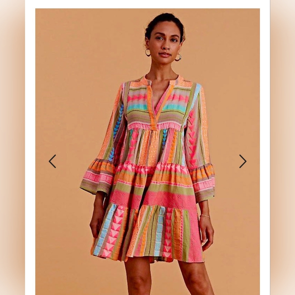 Bohemian Chic Colorful Patchwork Dress - Picture 1 of 8